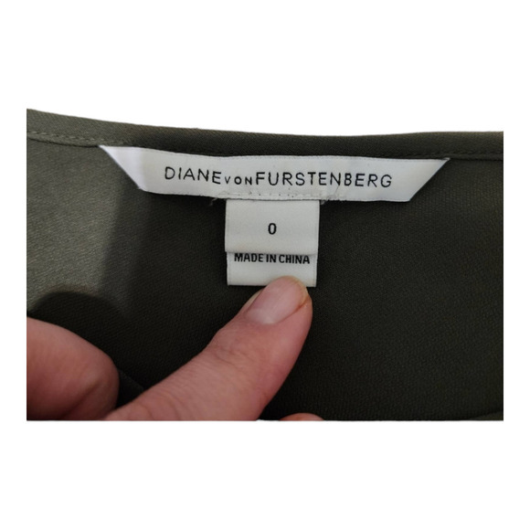 Diane Von Furstenberg Olive Green Agness Dress size 0 - Picture 14 of 16